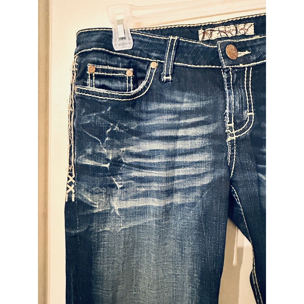 Womens BKE Buckle Madison Skinny Straight Stretch Blue Jeans 30X33 - Picture 3 of 10